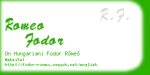 romeo fodor business card