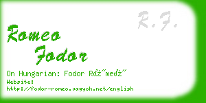 romeo fodor business card